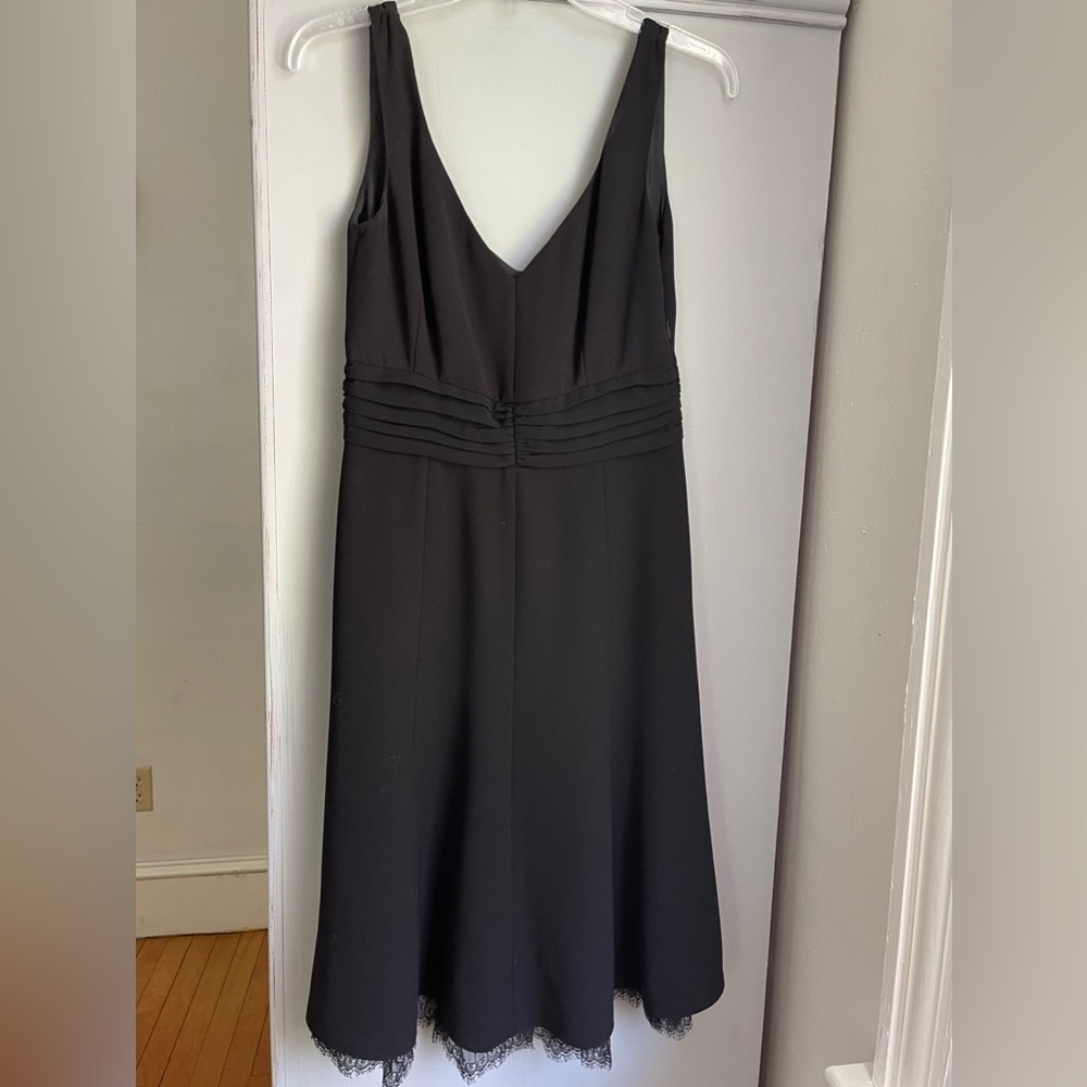 Ann Taylor Black Dress with Lace Trim